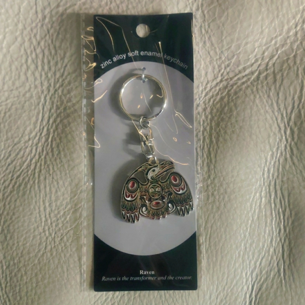 'Raven' Keychain Indigenous Design by Joe Wilson, Coast Salish